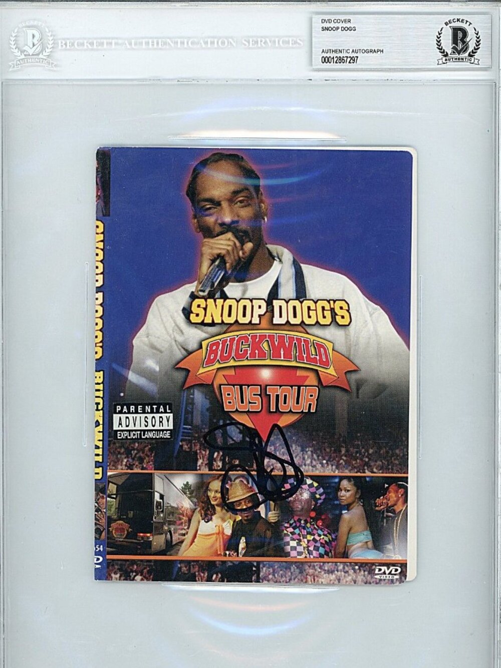 Snoop Dogg Signed Buckwild Bus Tour DVD Cover Beckett BAS Slabbed Rap Autograph